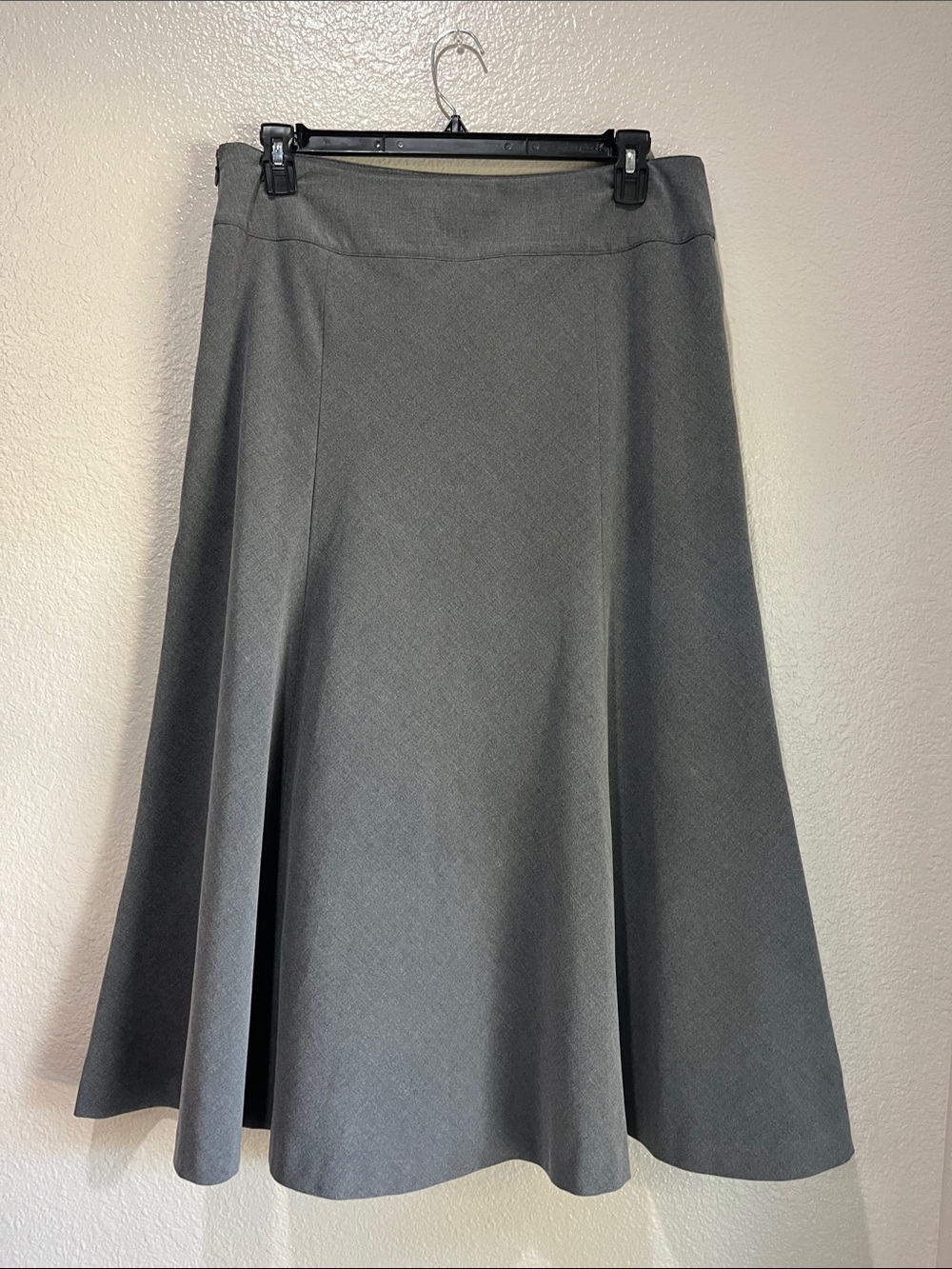 ie Gray A-Line Midi Skirt Sz 16 Flowy Career Office Business Chic Whimsigoth - Picture 9 of 9
